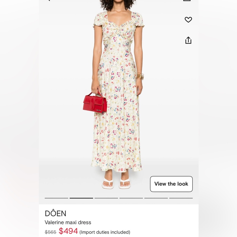 Doen Floral Maxi Dress - Cream and Multicolor